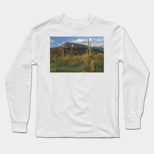 Saguaro Cacti Picacho Mountains Picacho Peak State Park Long Sleeve T-Shirt